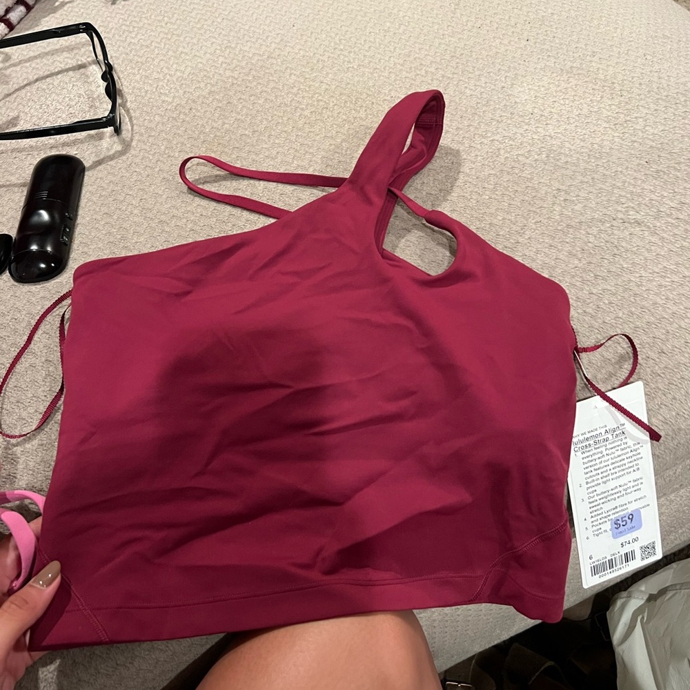 Lululemon Athletica Burgundy Cross-Strap Tank